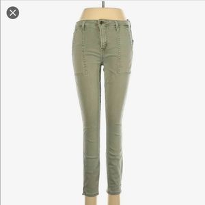 Cosmic Blue Love green stretchy skinny jeans